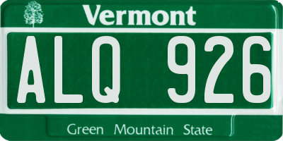 VT license plate ALQ926
