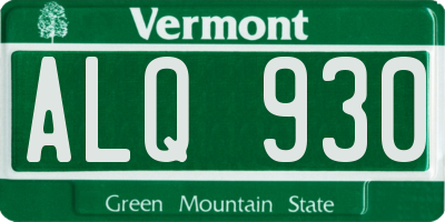 VT license plate ALQ930