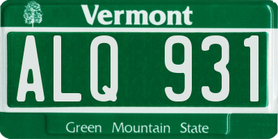 VT license plate ALQ931