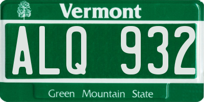 VT license plate ALQ932