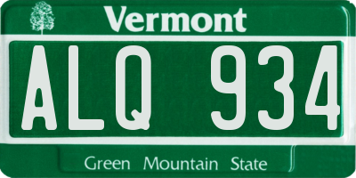 VT license plate ALQ934