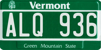 VT license plate ALQ936