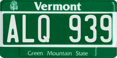 VT license plate ALQ939