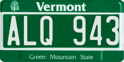 VT license plate ALQ943