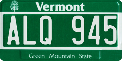 VT license plate ALQ945