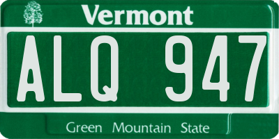 VT license plate ALQ947