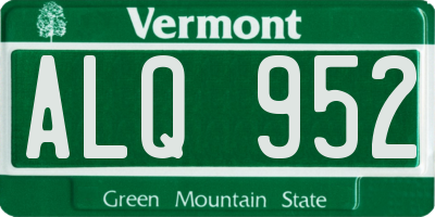 VT license plate ALQ952