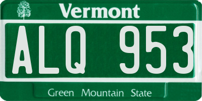 VT license plate ALQ953