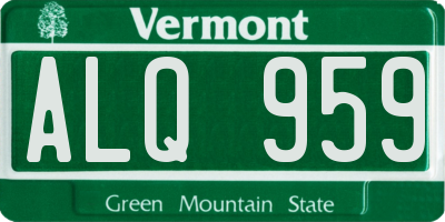 VT license plate ALQ959