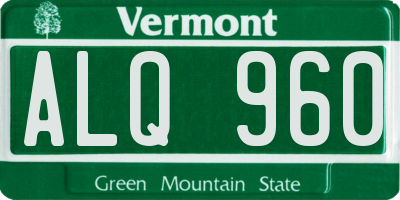 VT license plate ALQ960