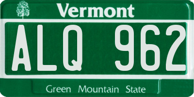 VT license plate ALQ962