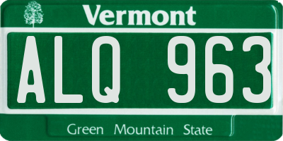VT license plate ALQ963