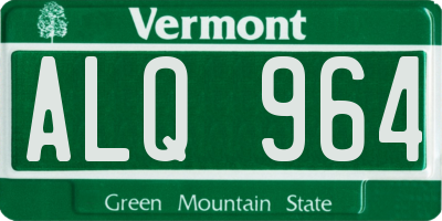 VT license plate ALQ964