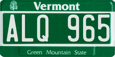 VT license plate ALQ965