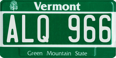VT license plate ALQ966