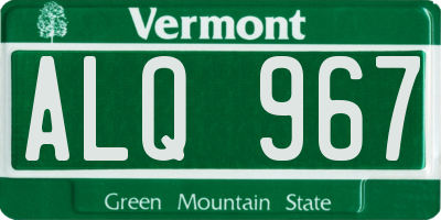 VT license plate ALQ967