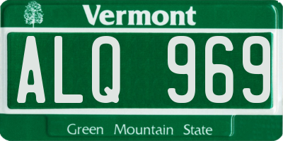 VT license plate ALQ969