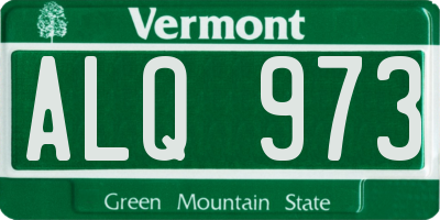 VT license plate ALQ973
