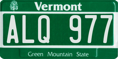 VT license plate ALQ977