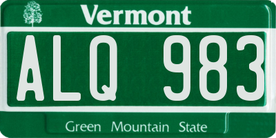 VT license plate ALQ983