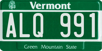 VT license plate ALQ991