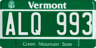 VT license plate ALQ993