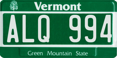 VT license plate ALQ994