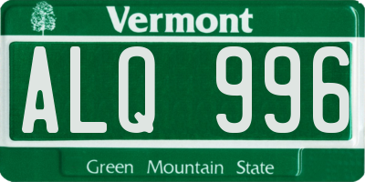 VT license plate ALQ996