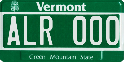 VT license plate ALR000