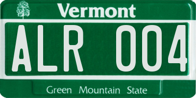 VT license plate ALR004