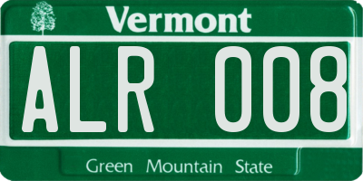 VT license plate ALR008