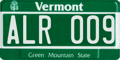 VT license plate ALR009