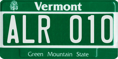 VT license plate ALR010