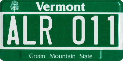 VT license plate ALR011