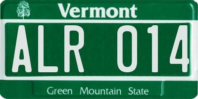 VT license plate ALR014