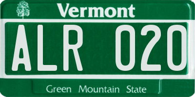 VT license plate ALR020