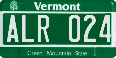 VT license plate ALR024