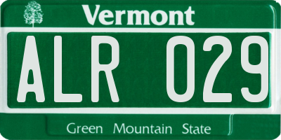 VT license plate ALR029