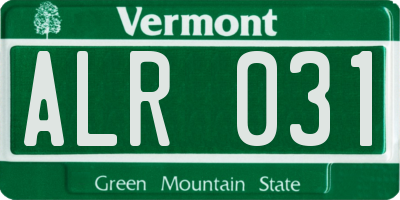 VT license plate ALR031