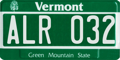 VT license plate ALR032