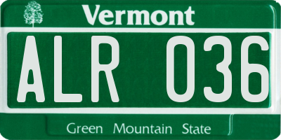VT license plate ALR036
