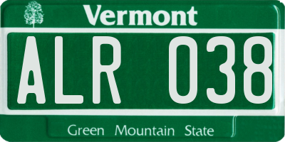 VT license plate ALR038