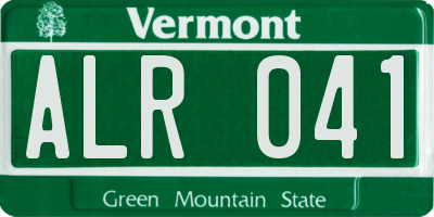 VT license plate ALR041