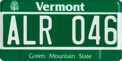 VT license plate ALR046