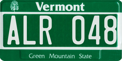 VT license plate ALR048