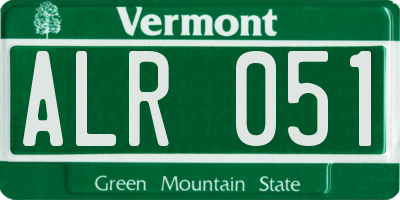 VT license plate ALR051