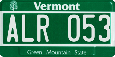 VT license plate ALR053