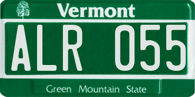 VT license plate ALR055