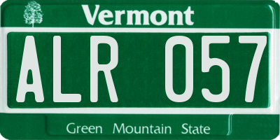 VT license plate ALR057