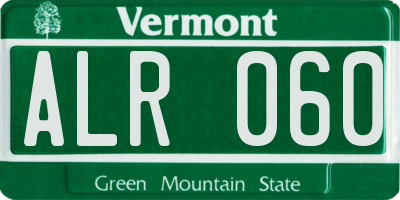 VT license plate ALR060